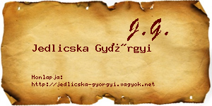 Jedlicska Györgyi névjegykártya